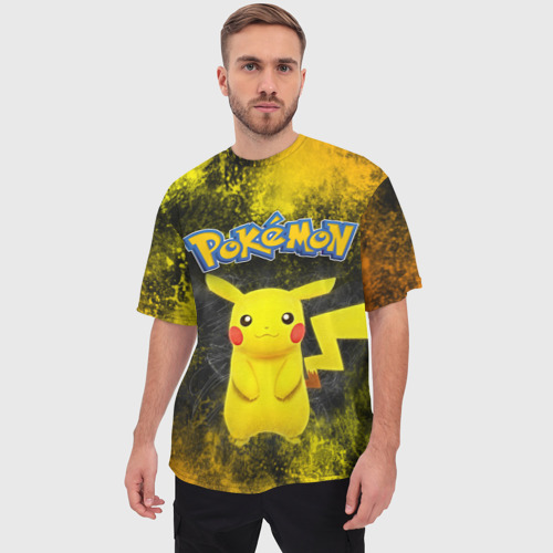 Мужская футболка oversize 3D Pokomon Pikachu, цвет 3D печать - фото 3