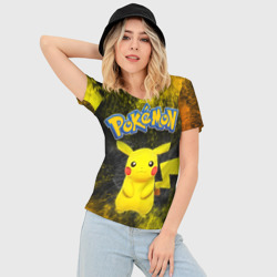 Женская футболка 3D Slim Pokomon Pikachu - фото 2