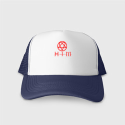 Кепка тракер с сеткой HIM logo red ХИМ лого