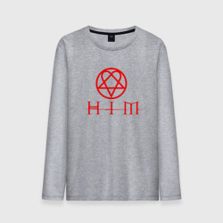 Мужской лонгслив хлопок HIM logo red ХИМ лого