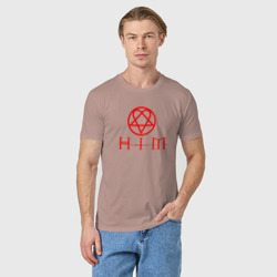 Мужская футболка хлопок HIM logo red ХИМ лого - фото 2