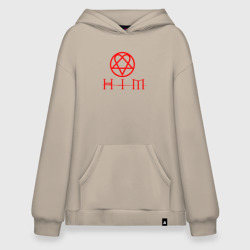 Худи SuperOversize хлопок HIM logo red ХИМ лого