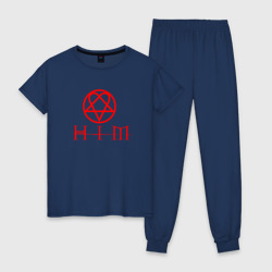 Женская пижама хлопок HIM logo red ХИМ лого