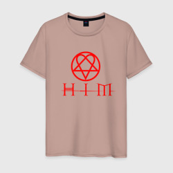 Мужская футболка хлопок HIM logo red ХИМ лого