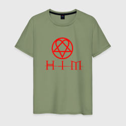 Мужская футболка хлопок HIM logo red ХИМ лого