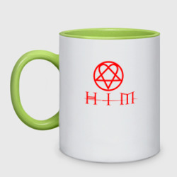 Кружка двухцветная HIM logo red ХИМ лого