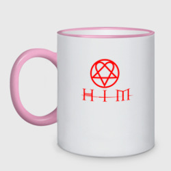 Кружка двухцветная HIM logo red ХИМ лого