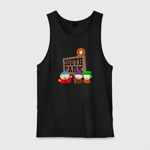 Мужская майка хлопок South Park - персонажи с логотипом
