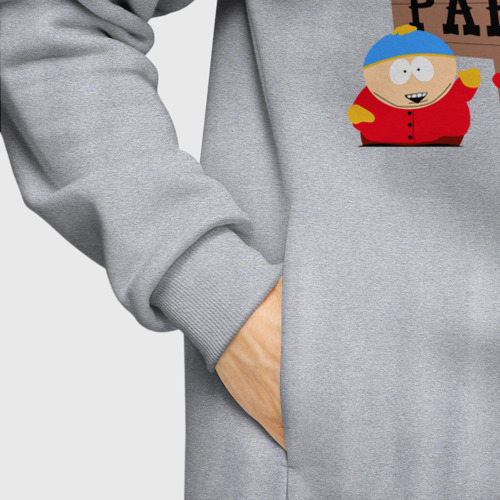 Мужское худи Oversize хлопок South Park - персонажи с логотипом, цвет меланж - фото 8