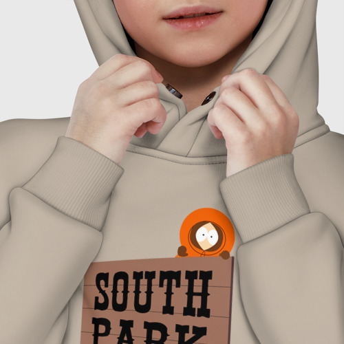 Детское худи Oversize хлопок South Park - персонажи с логотипом, цвет миндальный - фото 7
