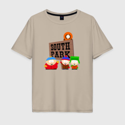 Мужская футболка хлопок Oversize South Park - персонажи с логотипом