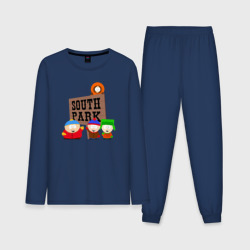 Мужская пижама с лонгсливом хлопок South Park - персонажи с логотипом