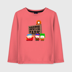 Детский лонгслив хлопок South Park - персонажи с логотипом