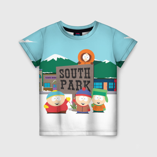 Детская футболка с принтом Южный Парк South Park, вид спереди №1