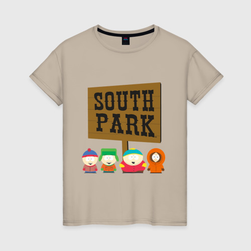 Женская футболка хлопок South Park, цвет миндальный