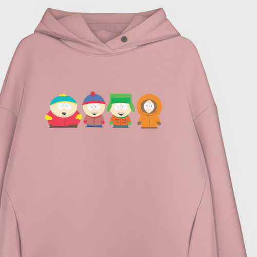 Женское худи Oversize хлопок South Park, цвет пыльно-розовый - фото 3