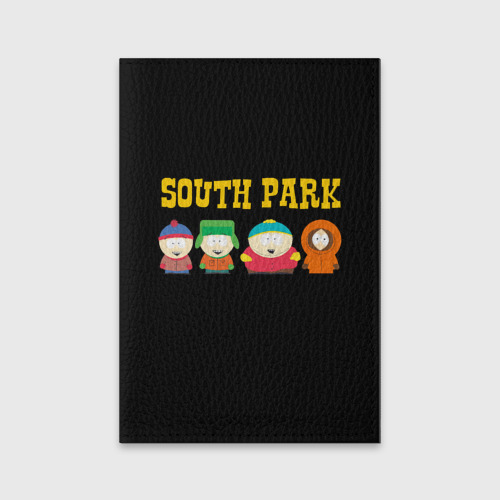 Обложка для паспорта матовая кожа South Park, цвет черный