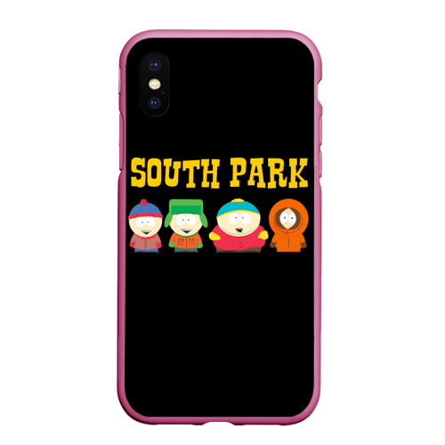 Чехол для iPhone XS Max матовый South Park, цвет малиновый