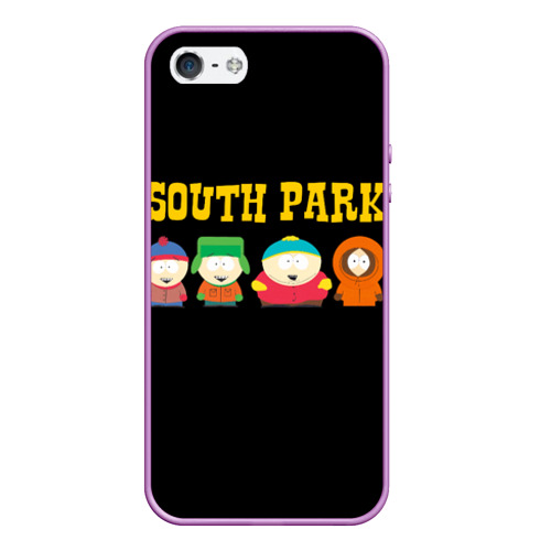 Чехол для iPhone 5/5S матовый South Park, цвет сиреневый