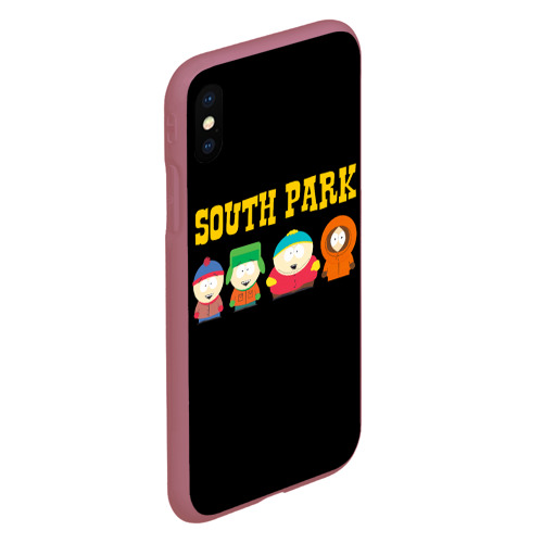 Чехол для iPhone XS Max матовый South Park, цвет малиновый - фото 3