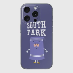 Чехол для iPhone 15 Pro Max силиконовый с защитой камеры South Park Полотенчико Южный Парк