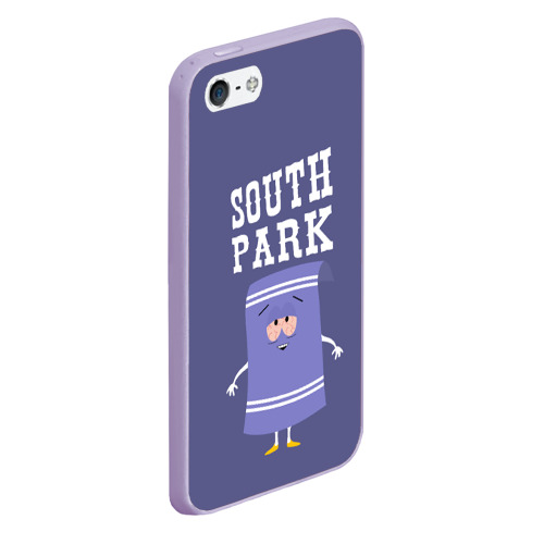 Чехол для iPhone 5/5S матовый South Park Полотенчико Южный Парк, цвет светло-сиреневый - фото 3