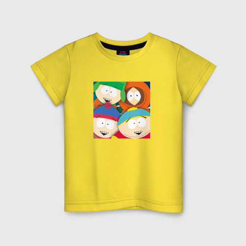 Детская футболка хлопок South Park, цвет желтый
