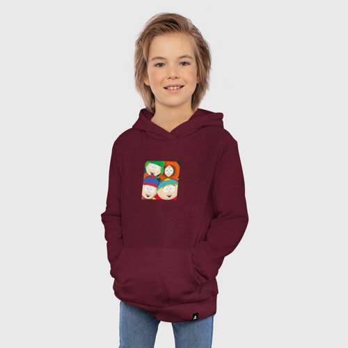Детская толстовка хлопок South Park, цвет меланж-бордовый - фото 5