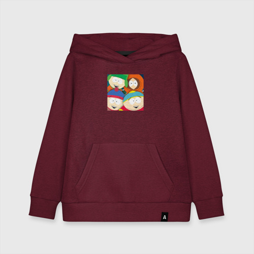 Детская толстовка хлопок South Park, цвет меланж-бордовый