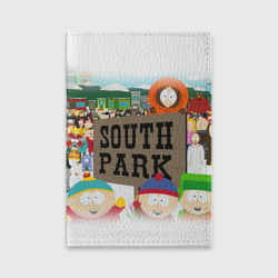 Обложка для паспорта матовая кожа Южный Парк