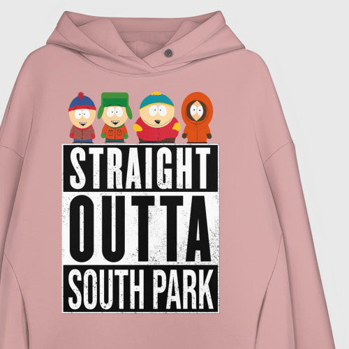 Женское худи Oversize хлопок South Park, цвет пыльно-розовый - фото 3