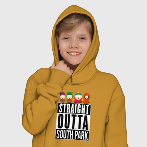 Детское худи Oversize хлопок South Park, цвет горчичный - фото 12