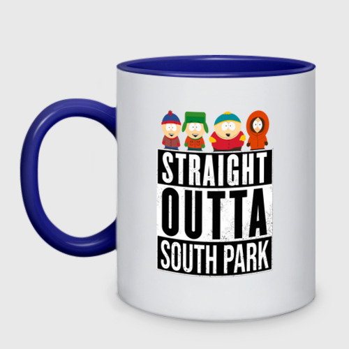 Кружка двухцветная South Park, цвет белый + синий