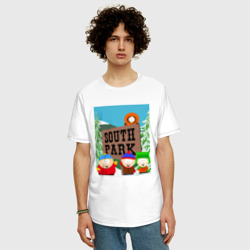 Мужская футболка хлопок Oversize Южный парк главные герои - фото 2