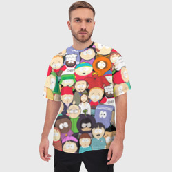 Мужская футболка oversize 3D South Park персонажи - фото 2