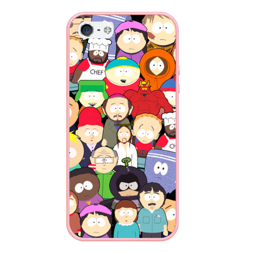 Чехол для iPhone 5/5S матовый South Park персонажи, цвет баблгам