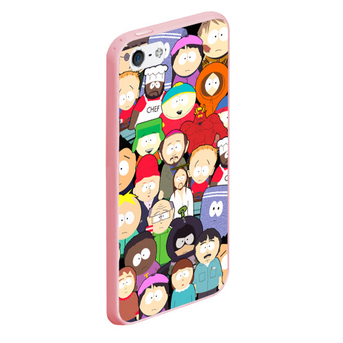 Чехол для iPhone 5/5S матовый South Park персонажи, цвет баблгам - фото 3