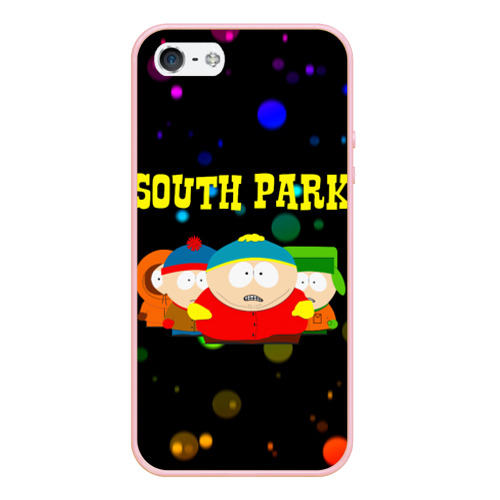 Чехол для iPhone 5/5S матовый South Park, цвет светло-розовый