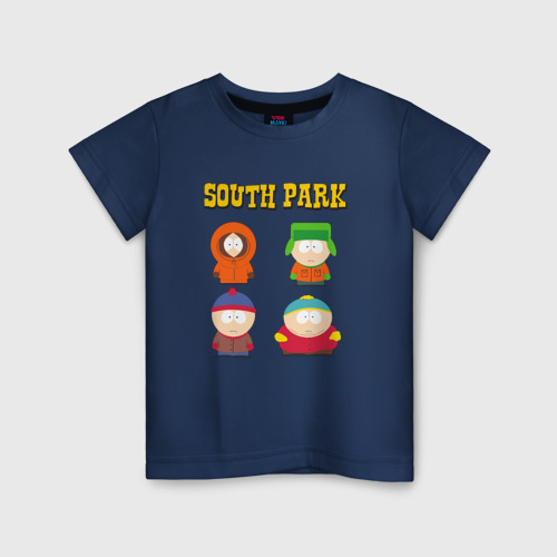 Детская футболка хлопок Южный Парк South Park, цвет темно-синий