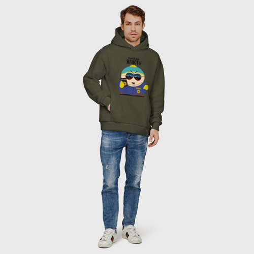 Мужское худи Oversize хлопок South Park Картман, цвет хаки - фото 6