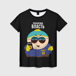 Женская футболка 3D South Park Картман полицейский