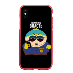 Чехол для iPhone XS Max матовый South Park Картман полицейский