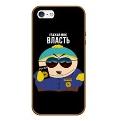 Чехол для iPhone 5/5S матовый South Park Картман полицейский