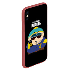 Чехол для iPhone XS Max матовый South Park Картман полицейский - фото 2