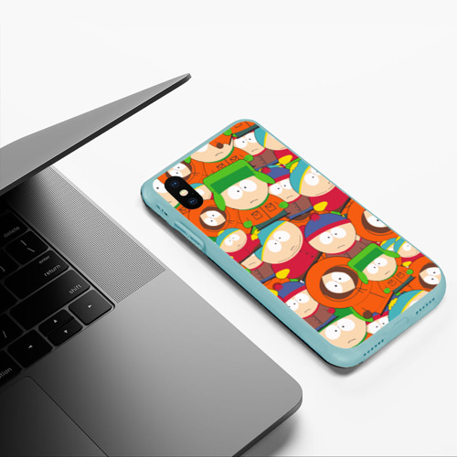Чехол для iPhone XS Max матовый Южный Парк, цвет мятный - фото 5