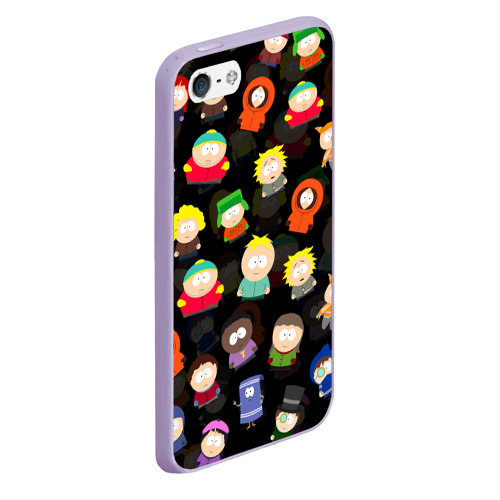 Чехол для iPhone 5/5S матовый Южный Парк, цвет светло-сиреневый - фото 3