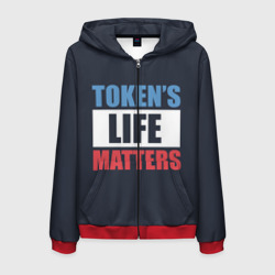 Мужская толстовка 3D на молнии Tokens life matters