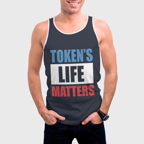 Мужская майка 3D Tokens life matters, цвет 3D печать - фото 3