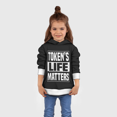 Детская толстовка 3D Tokens life matters, цвет белый - фото 4