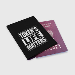 Обложка для паспорта матовая кожа Tokens life matters - фото 2